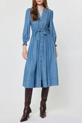 Casual V-Neck Denim Dress