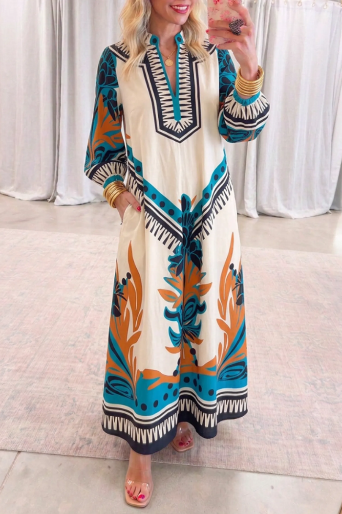 Casual Retro Print Dress