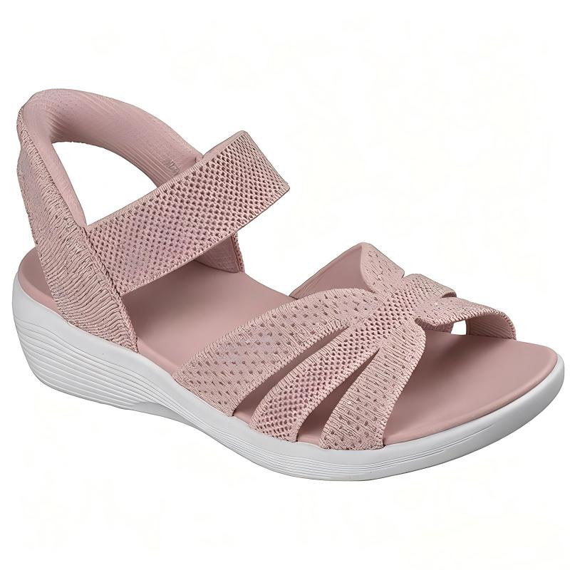Sparkling Knit Wedge Slip-On Sandals
