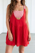 Faux Two Piece Contrast Patchwork Dress