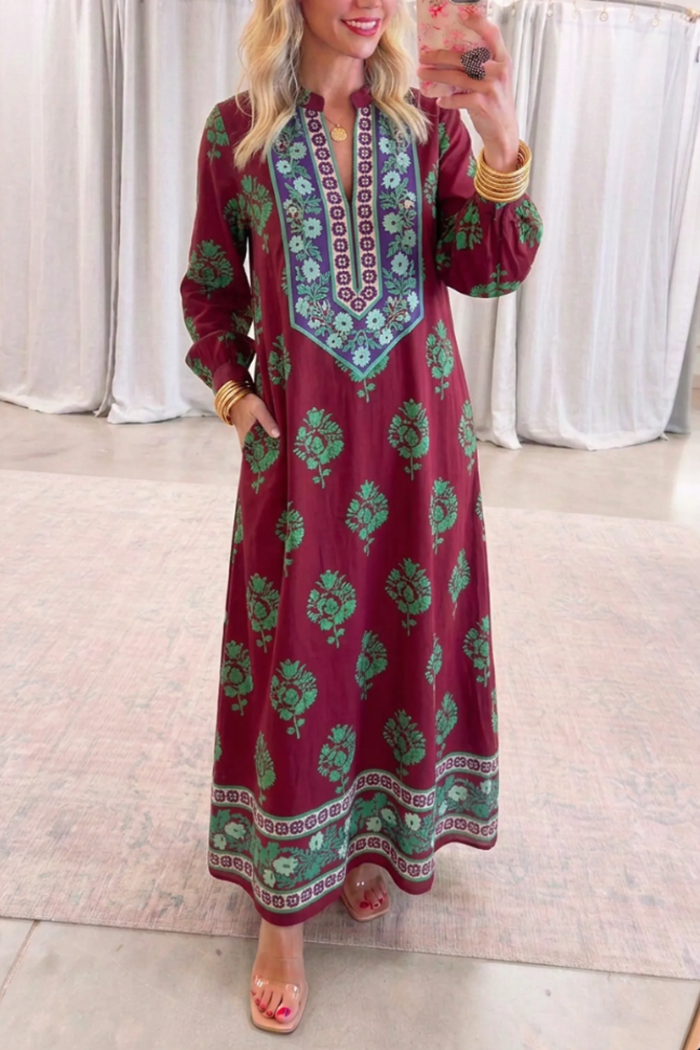Casual Retro Print Dress