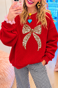 Casual Bow Patterns Sweatshirt