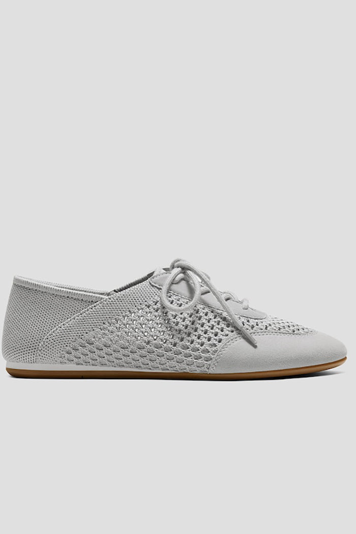 Mesh Lace-Up Flat Ballet Sneakers