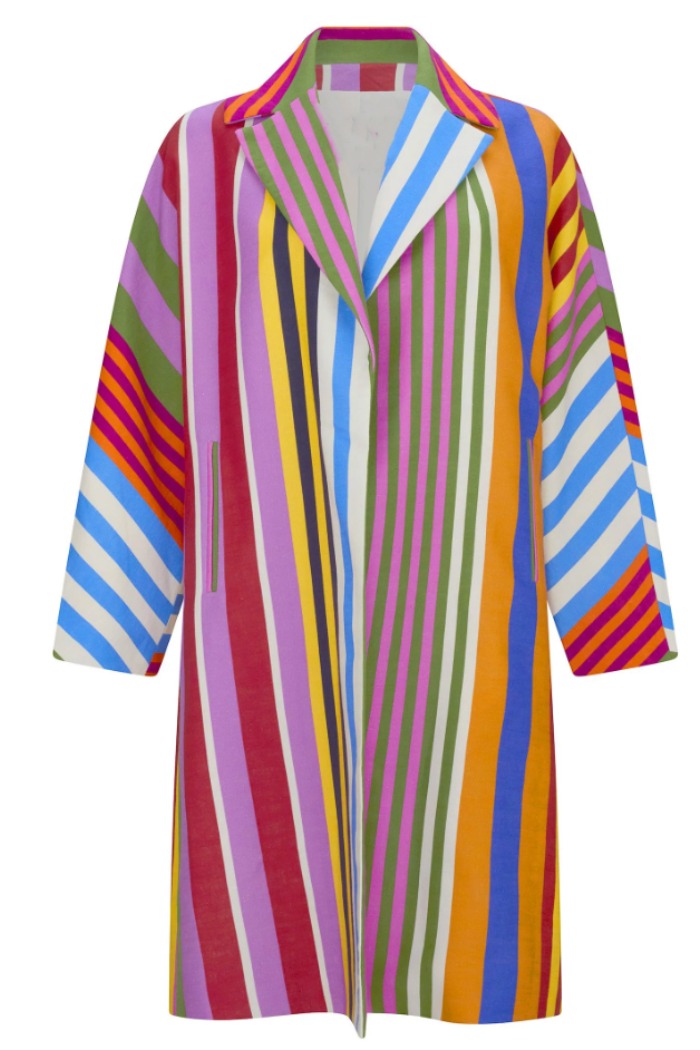 Casual Multicolor Striped Jacket