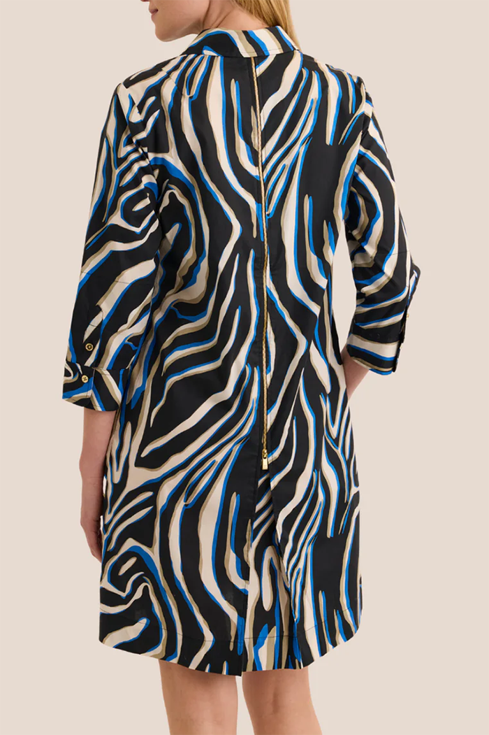 Casual 3/4 Sleeve Abstract Print Dress