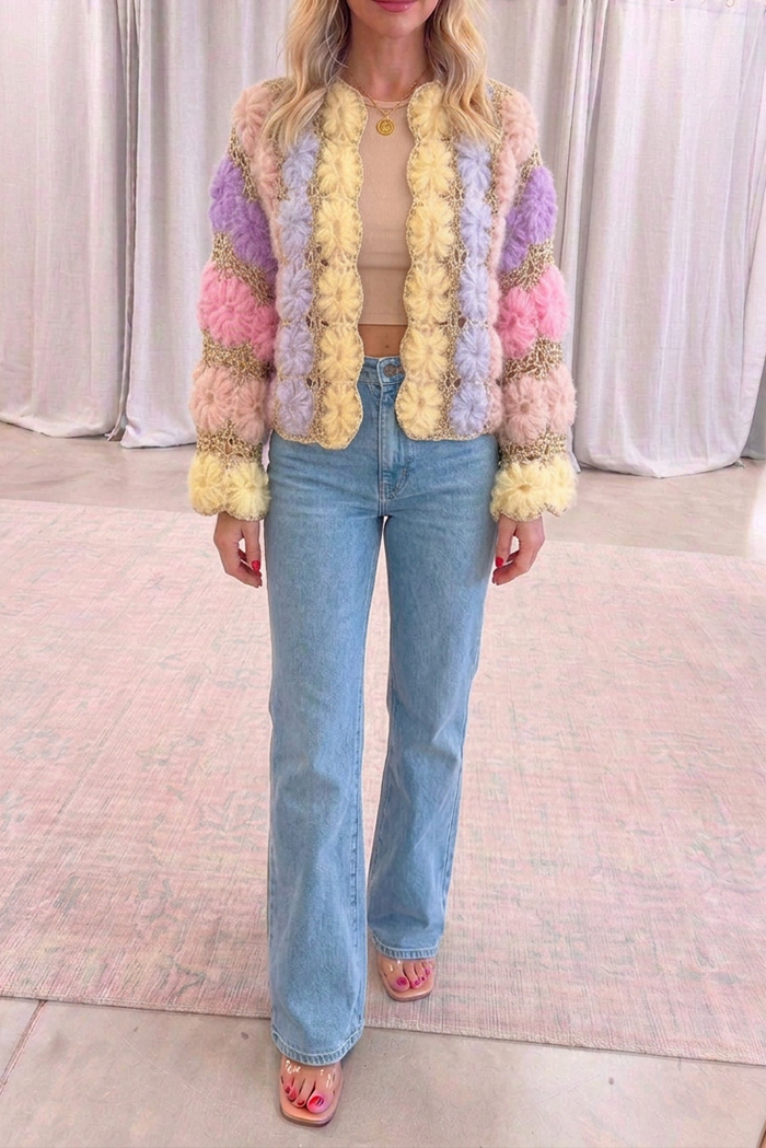 Casual Colorful Stripe Cardigan