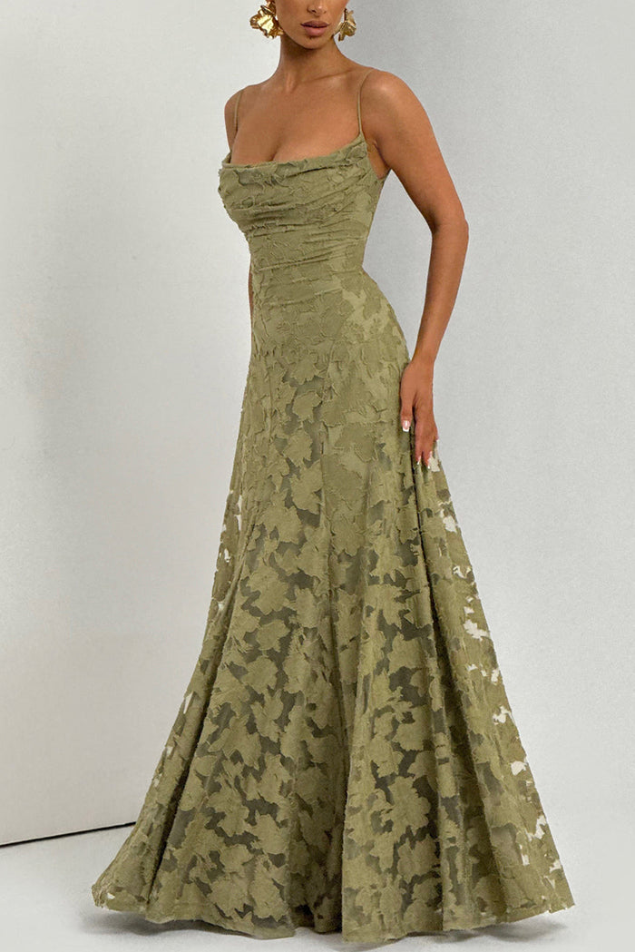Openwork Floral Knit Maxi Dress