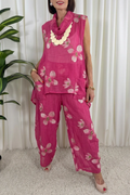 Casual Floral Print Pocket Set