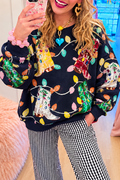 Casual Sequin Long Boot Sweatshirt