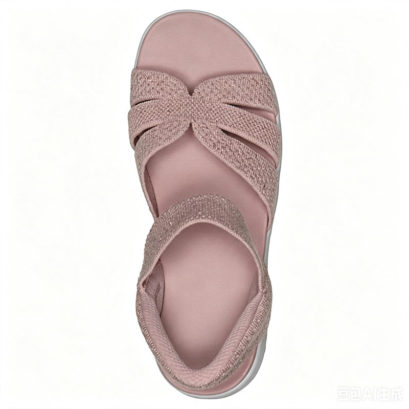 Sparkling Knit Wedge Slip-On Sandals