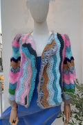 Casual Colorful Wavy Stripe Cardigan