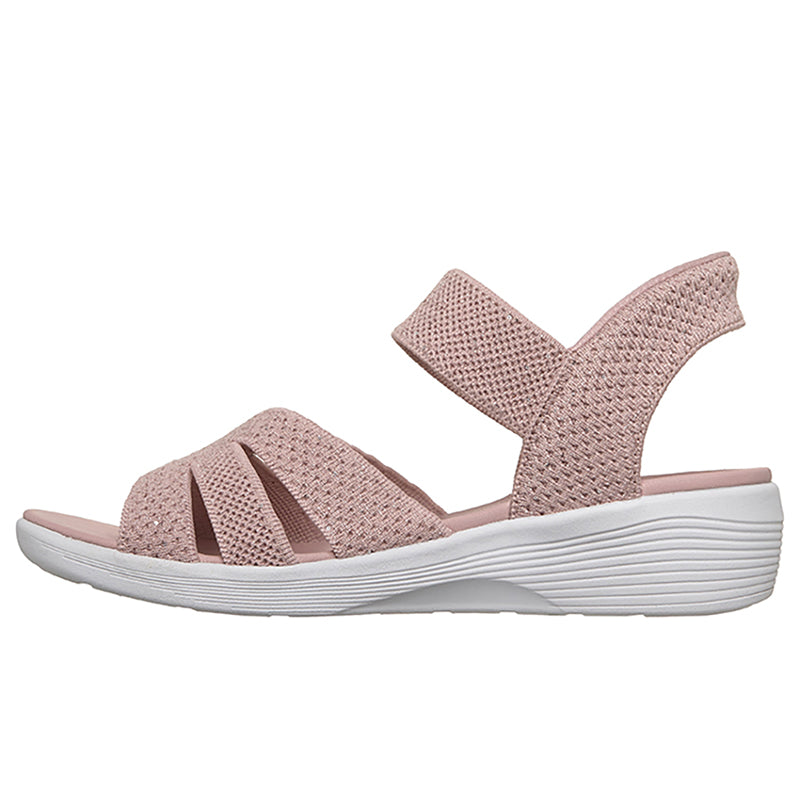 Sparkling Knit Wedge Slip-On Sandals