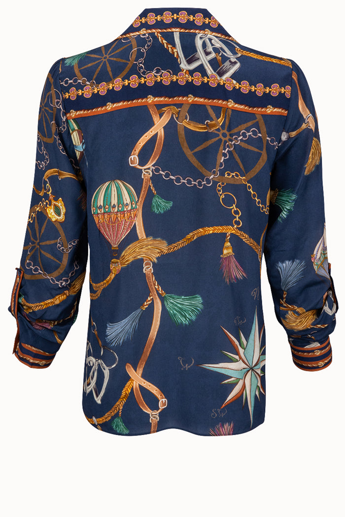 Navy Hot Air Balloon Printed Top
