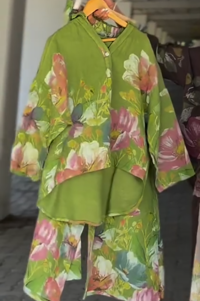 Casual Floral Print Set