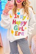 Casual Letter Graphic Sweatshirt