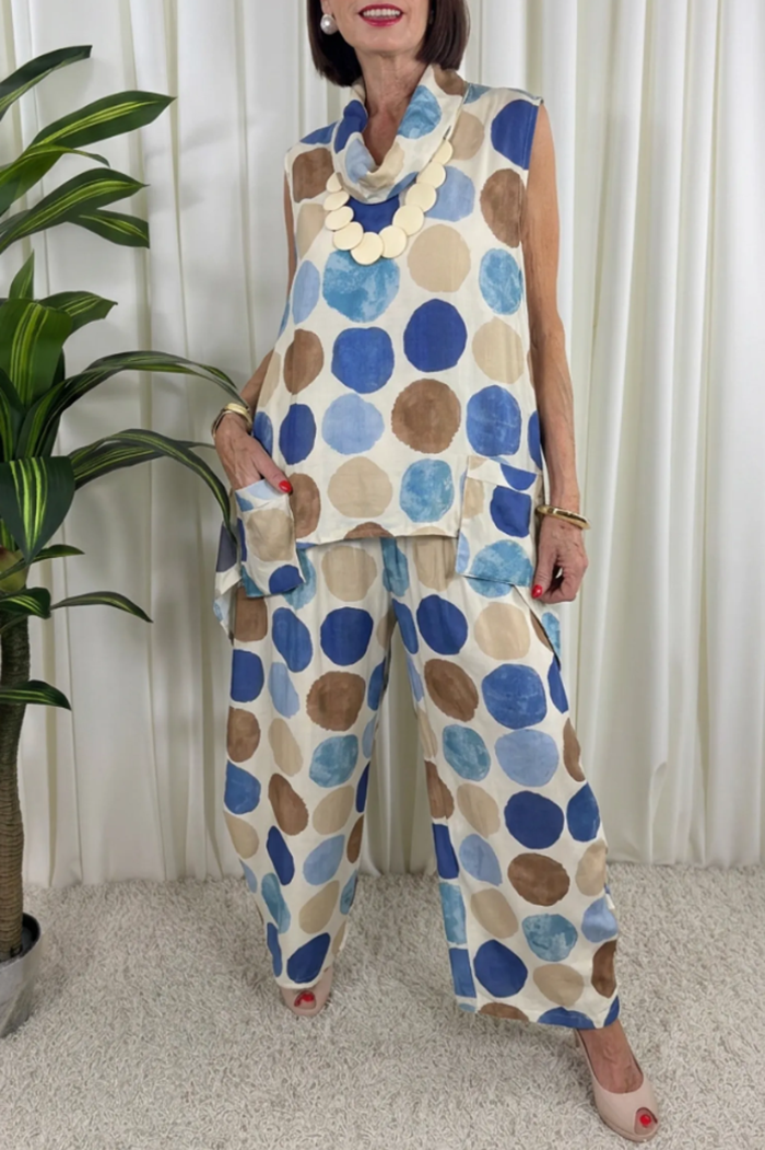 Casual Colorful Polka Dots Set