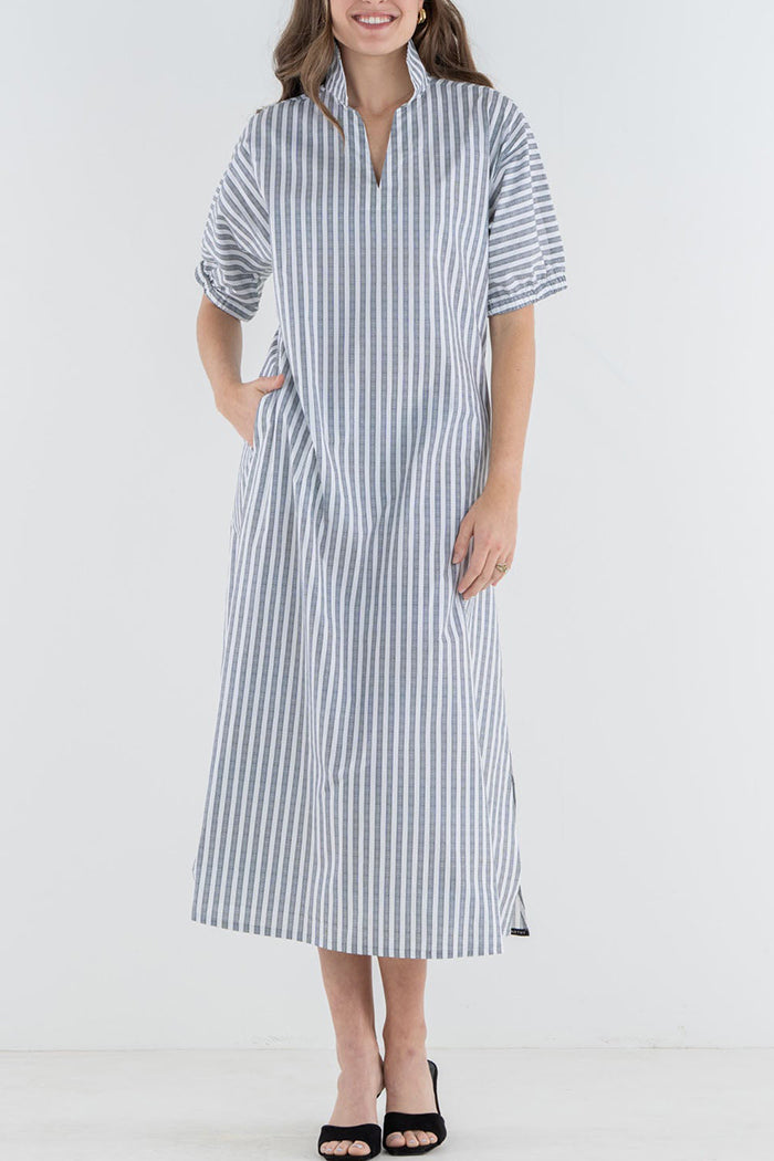 Casual V-Neck Striped Dress