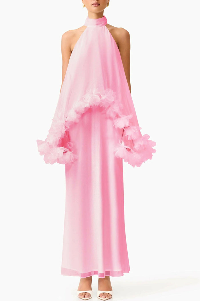 3D Floral Cape Gown