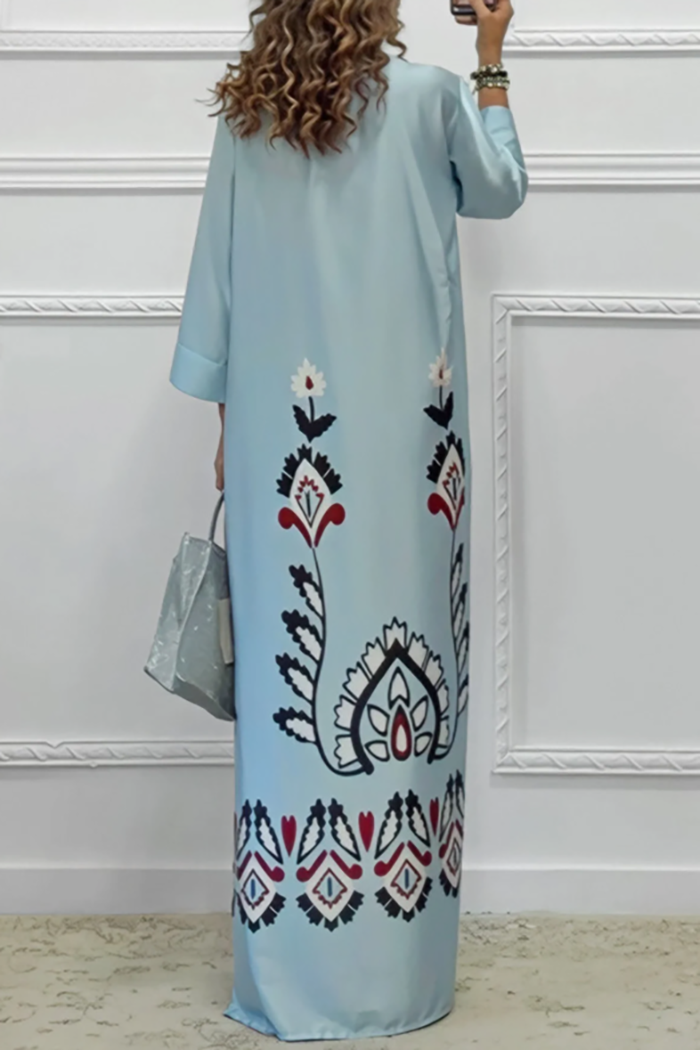 Casual V-Neck Floral Print Dress