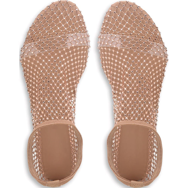Rhinestone Mesh Ballet Flats