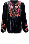 Floral Curved Hem Prairie Top