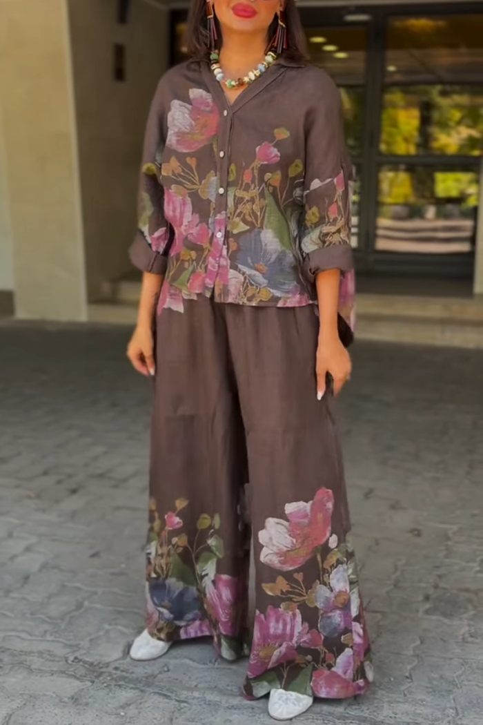 Casual Floral Print Set
