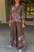 Casual Floral Print Set