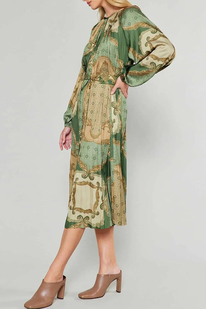 Casual Abstract Print Midi Dress