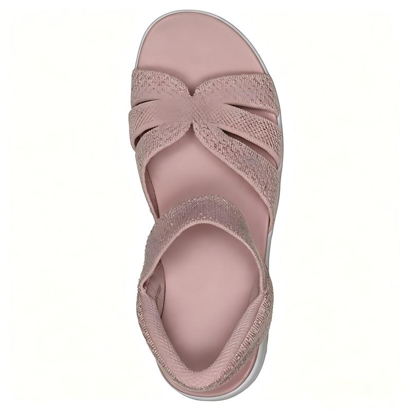 Sparkling Knit Wedge Slip-On Sandals
