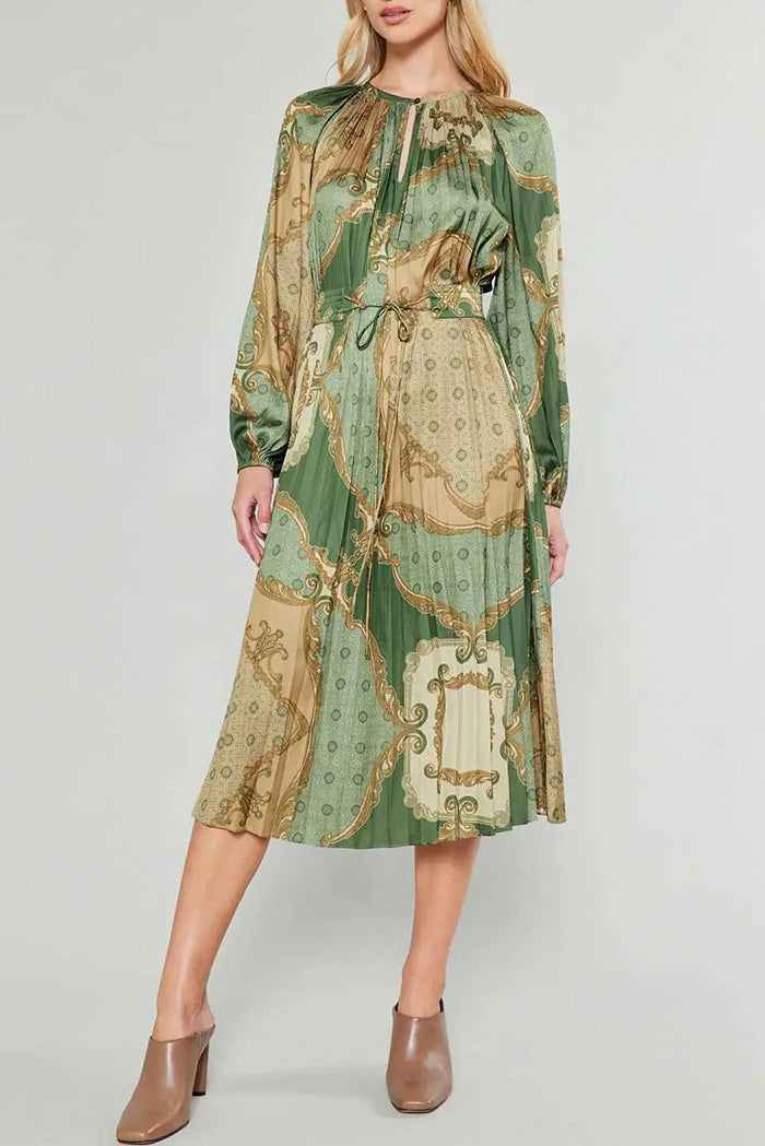 Casual Abstract Print Midi Dress