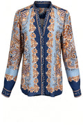 Vintage Border Floral Western Top