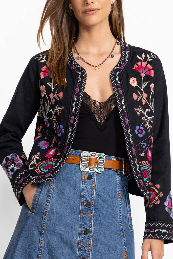 Long Sleeve Floral Bolero Jacket