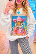 Casual Animal Print Sweatshirt