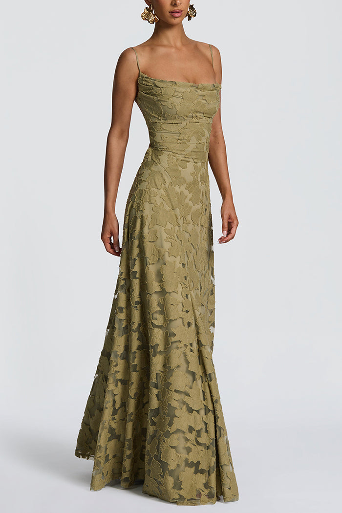 Openwork Floral Knit Maxi Dress
