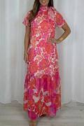 Casual Floral Print Maxi Dress
