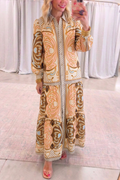 Vintage Prints Tiered Hem Maxi Dress