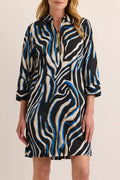 Casual 3/4 Sleeve Abstract Print Dress
