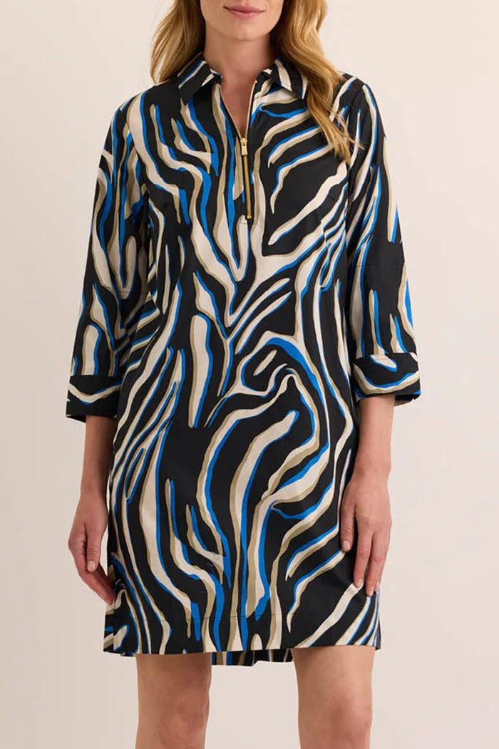 Casual 3/4 Sleeve Abstract Print Dress