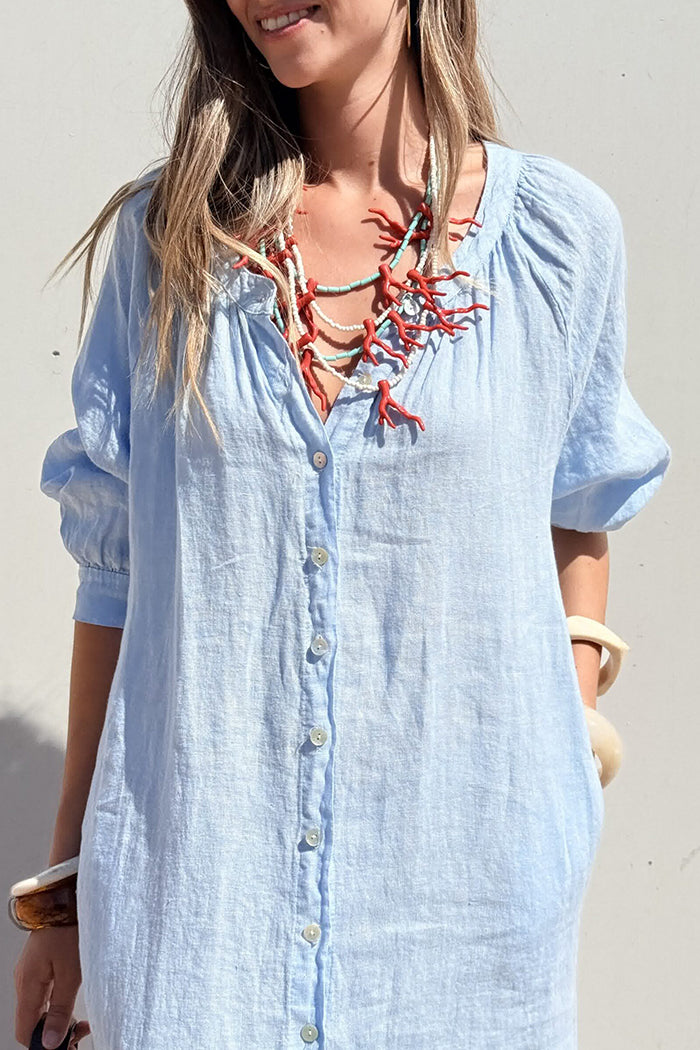 Button Front Pocket Shirt Dress