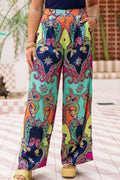 Paisley Print Wide Leg Pants
