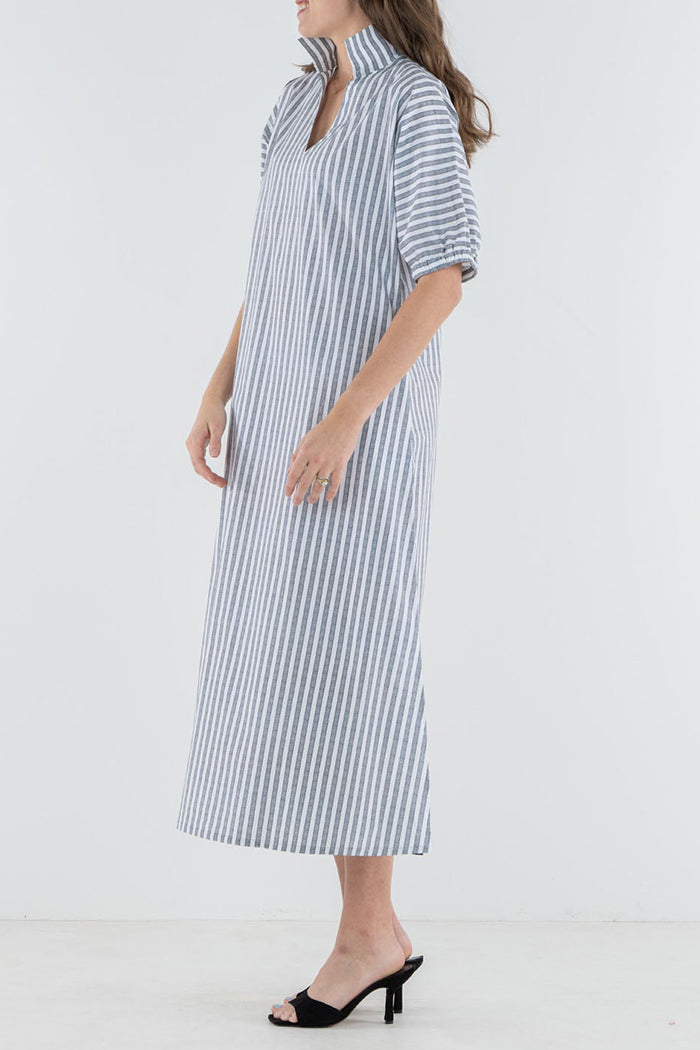 Casual V-Neck Striped Dress