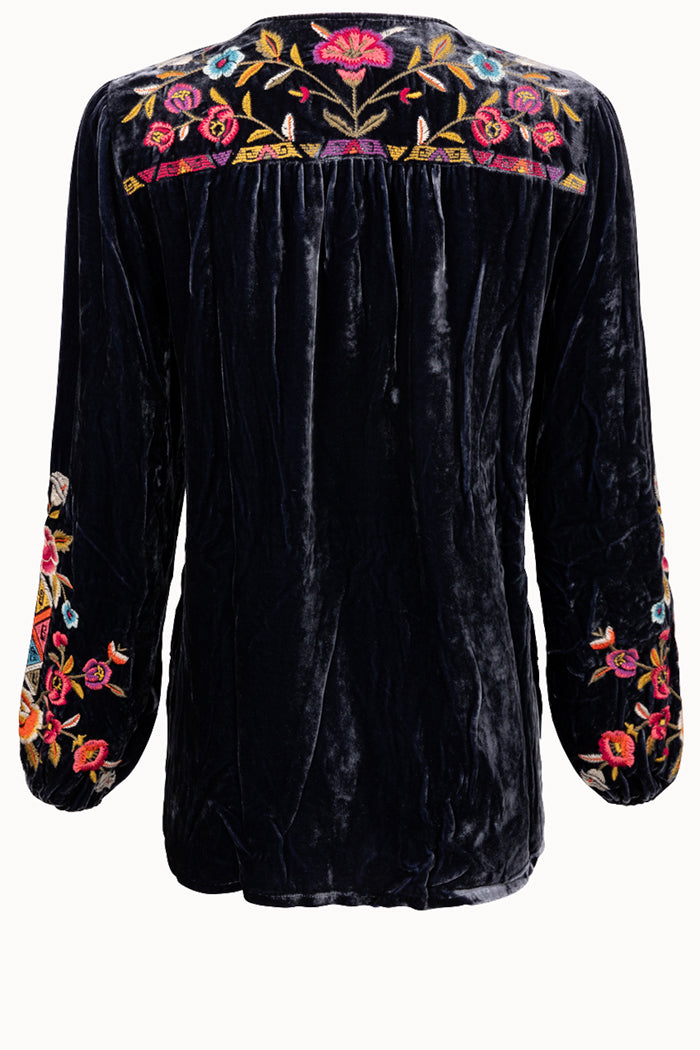 Floral Curved Hem Prairie Top