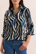 Casual 3/4 Sleeve Abstract Print Top