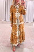 Paisley Prints Button-Down Maxi Dress